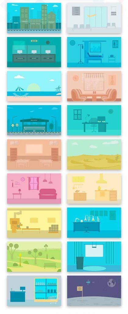 جعبه ابزار موشن گرافیک شامل کارکتر مسلمان و عرب