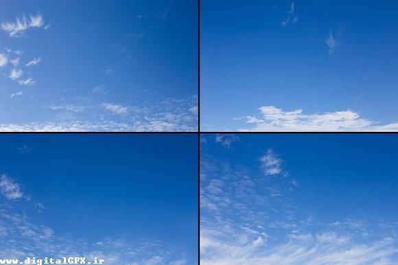 بک گراند اسمان ابی و ابری با کیفیت بالا