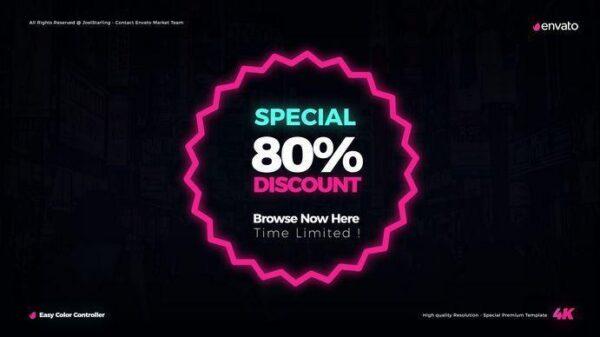 دانلود رایگان تایتل افتر افکت Neon Lights Titles