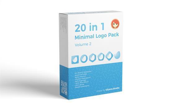 پروژه اماده افتر افکت نمایش 20 لوگو Minimal Logo Pack