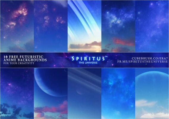 10 بک گراند اسمان فانتزی FUTURISTIC ANIME BACKGROUNDS
