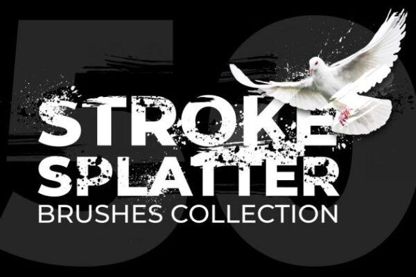 مجموعه 50 براش فتوشاپ Brush Strokes & Splatters