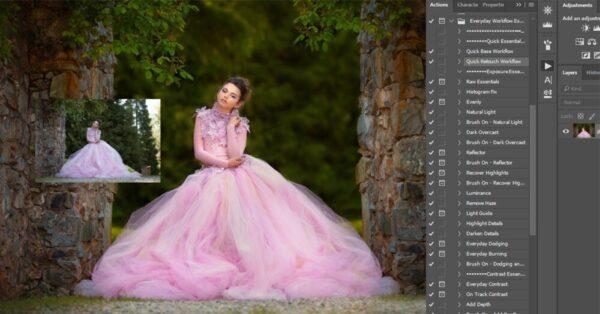 دانلود اکشن فتوشاپ ویرایش عکس از خام تا نهایی Editing Essentials + Photoshop Actions