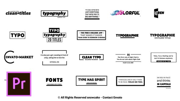 20 تایتل متحرک برای پریمیر Clean Minimal Titles For Premiere