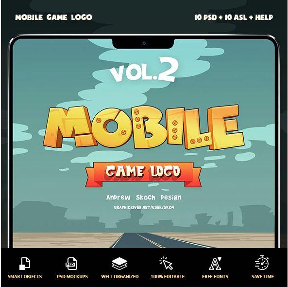 مجموعه PSD افکت متن بازی موبایل Mobile Game Text Effects