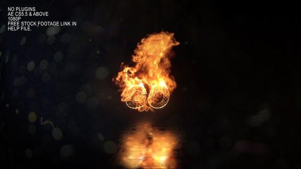 پروژه اماده افترافکت لوگو اتش Realistic Fire Logo 3