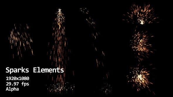مجموعه فوتیج المانهای جرقه sparks-elements