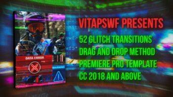 مجموعه 52 ترنزیشن نویز برای پریمیر Drag and Drop Glitch Transitions