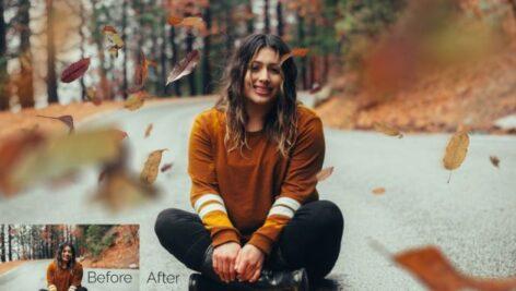 لایه باز ریختن برگ های پاییزی Autumn Leaves Photo Overlays