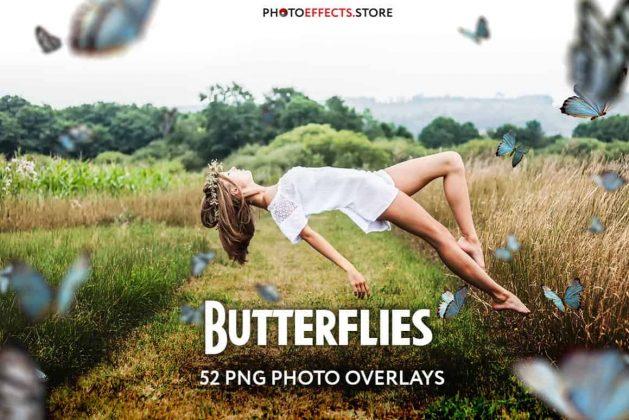 52 لایه باز پروانه با قابلیت همپوشانی Butterflies Photo Overlays